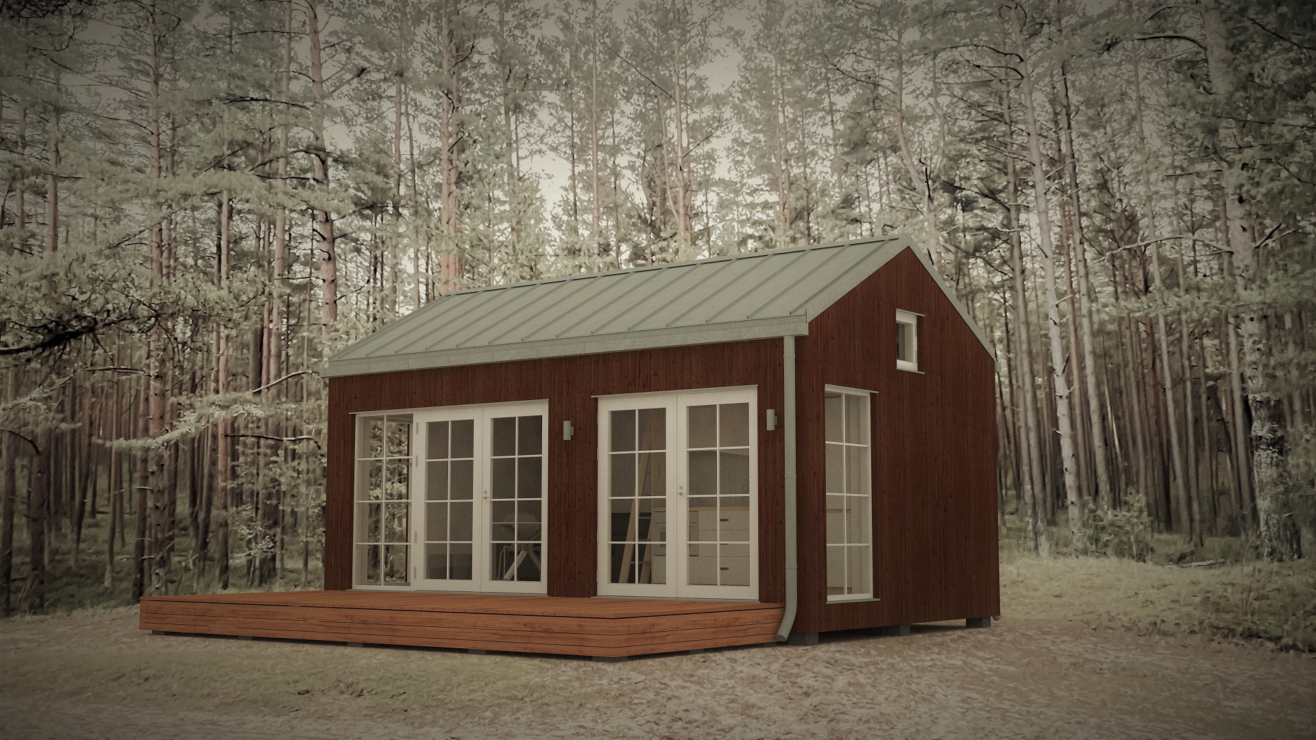 25sqm_brown_Classic style 2_Modular house_Baltic House Systems