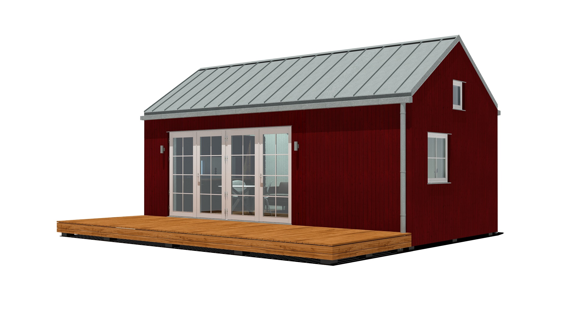 30m2_red_Classic style_Modular house_Baltic House Systems_1