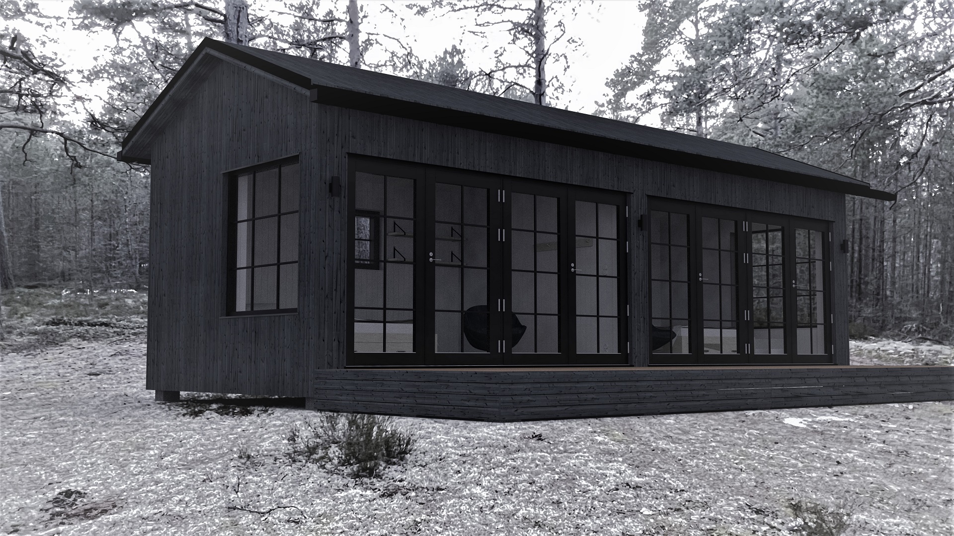 30sqm_grey_Classic extended style 2_Modular house_Baltic House Systems