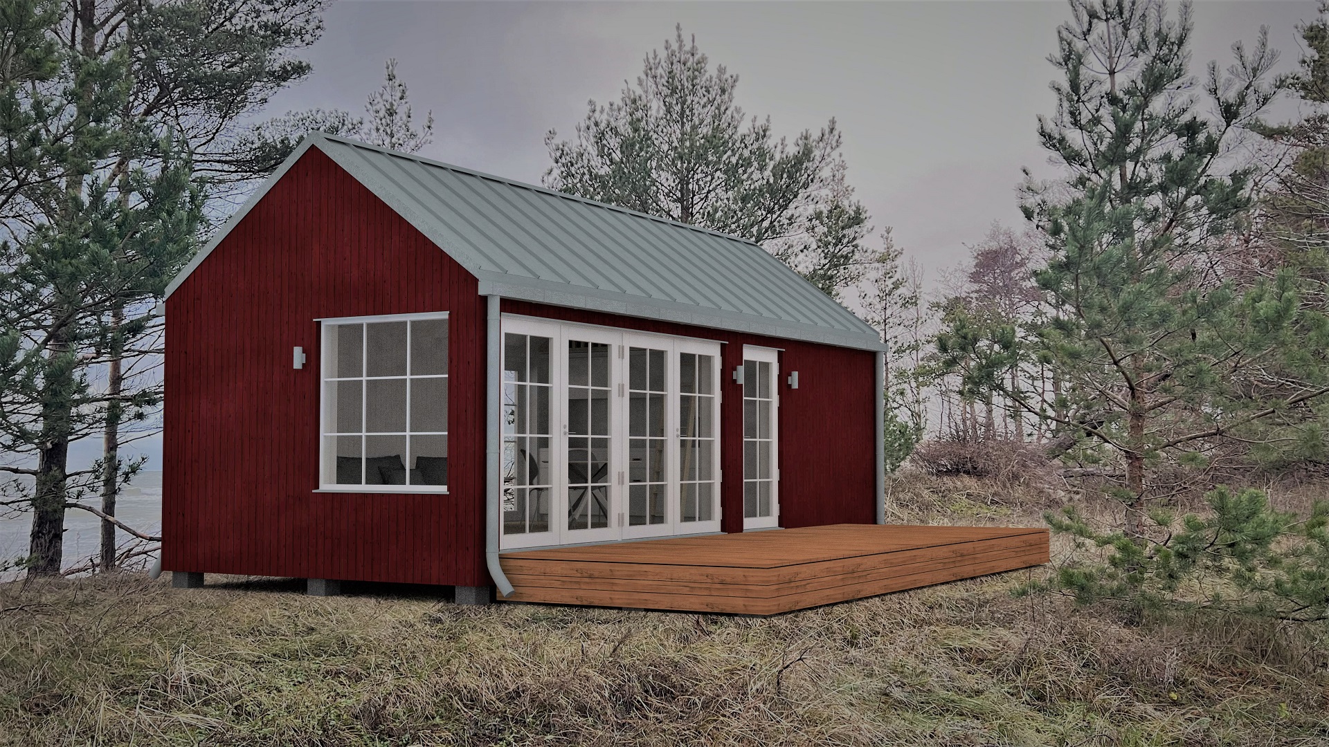 30sqm_red_Classic style 2_Modular house_Baltic House Systems