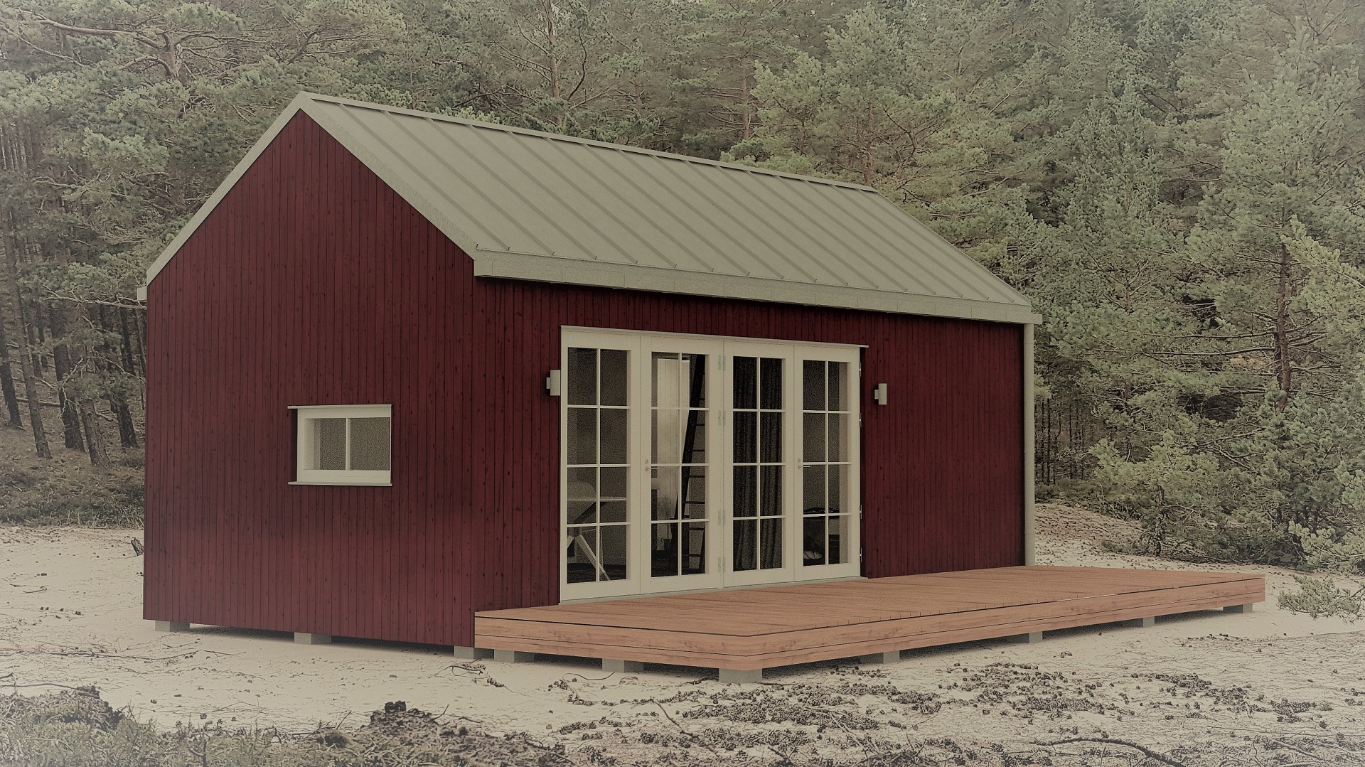 30sqm_red_Classic style_Modular house_Baltic House Systems