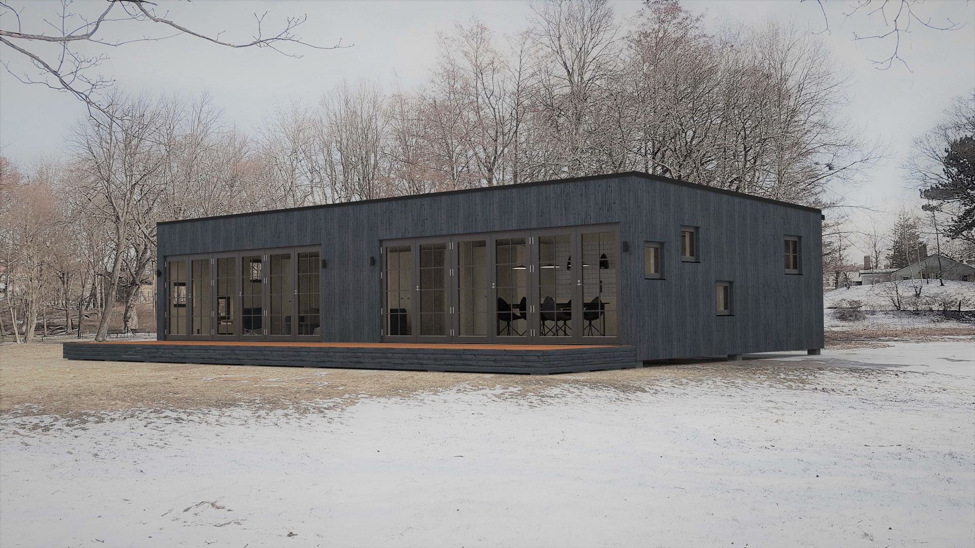 100m2_gray_Modern classic style 2_Modular house_Baltic House Systems