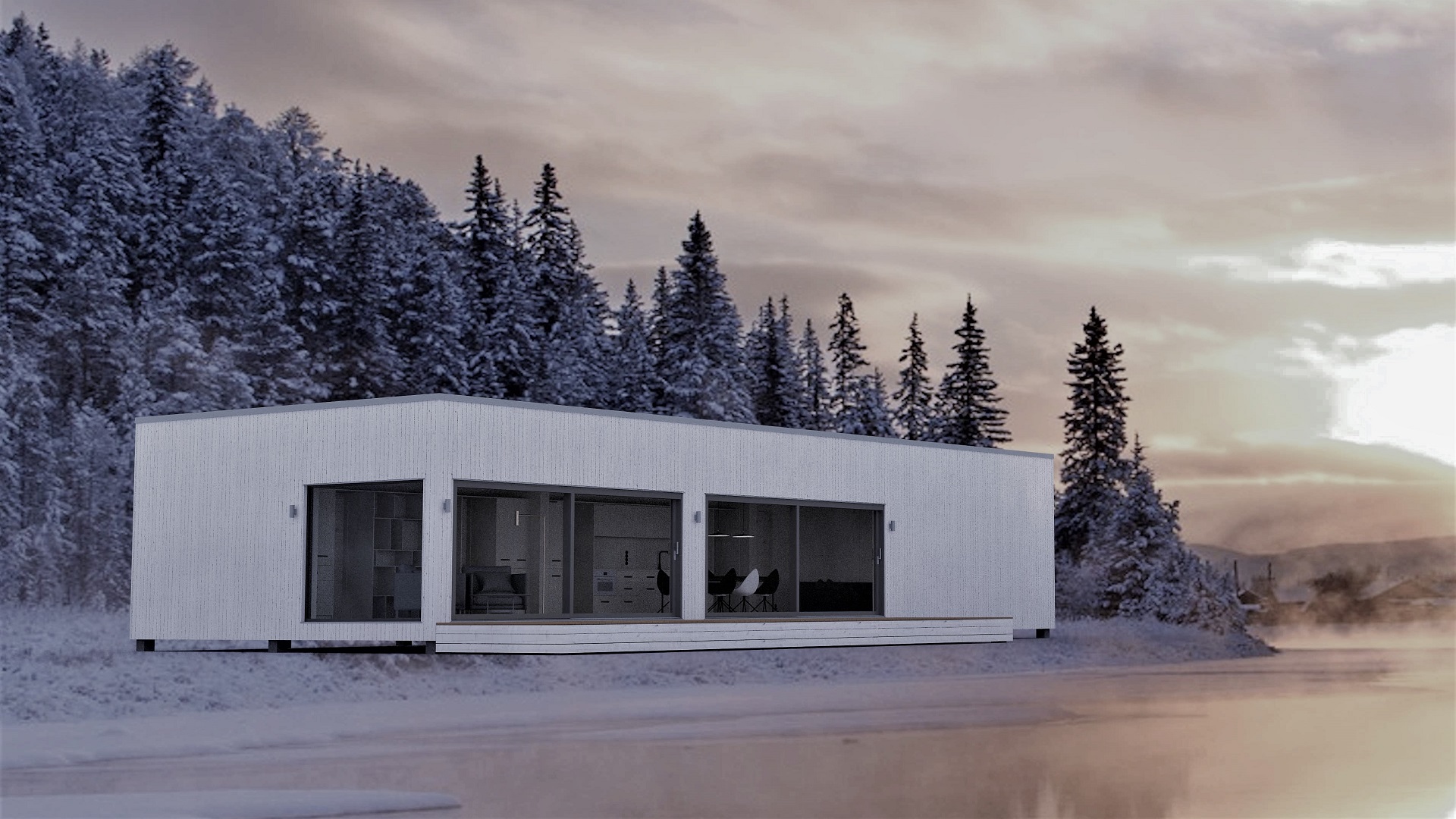 120m2_white_Modern style 2_Modular house_Baltic House Systems