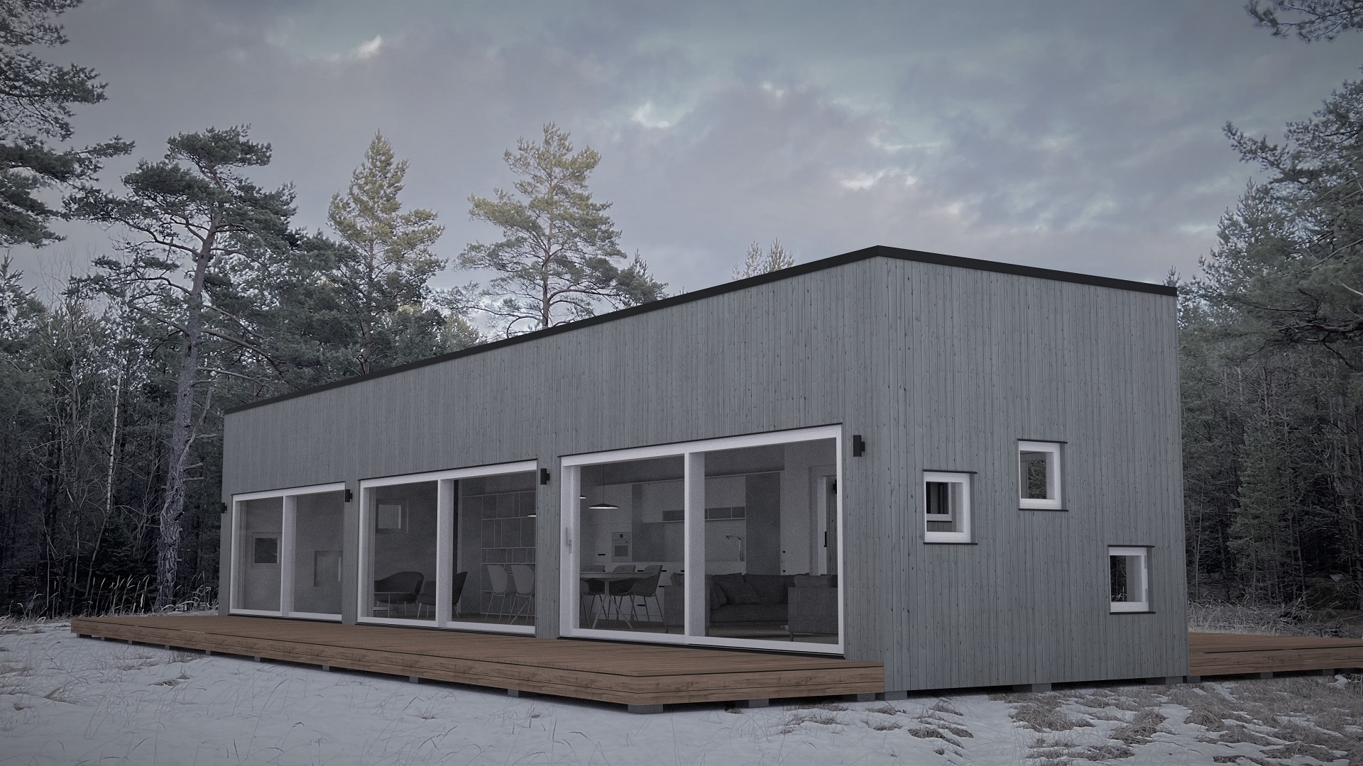 140m2_gray_Modern style 3_Modular house_Baltic House Systems