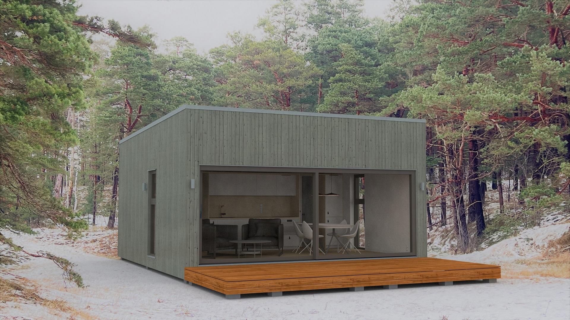 40m2_gray_Modern style 2_Modular house_Baltic House Systems