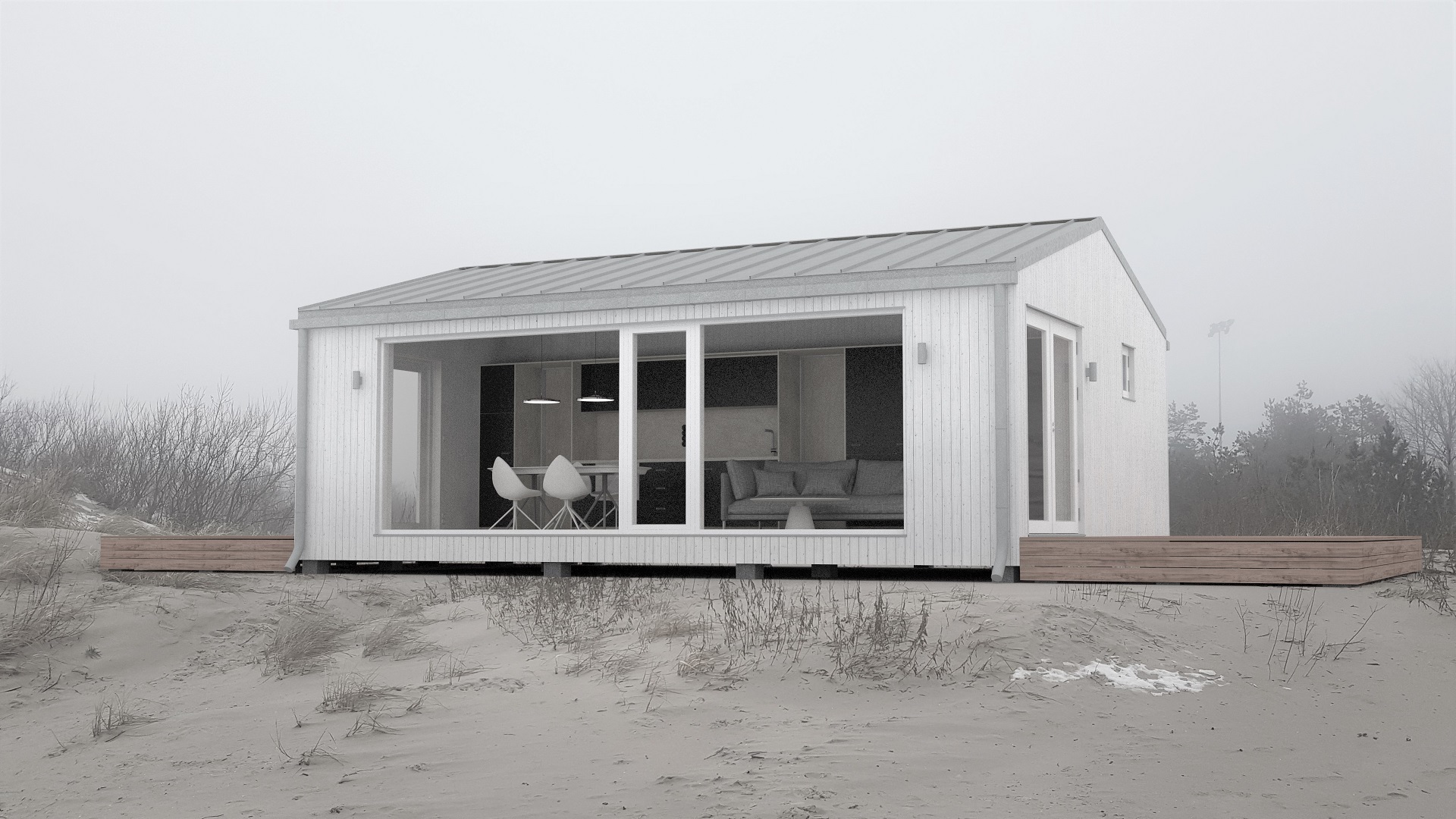 50m2_white_Modern classic style 3_Modular house_Baltic House Systems