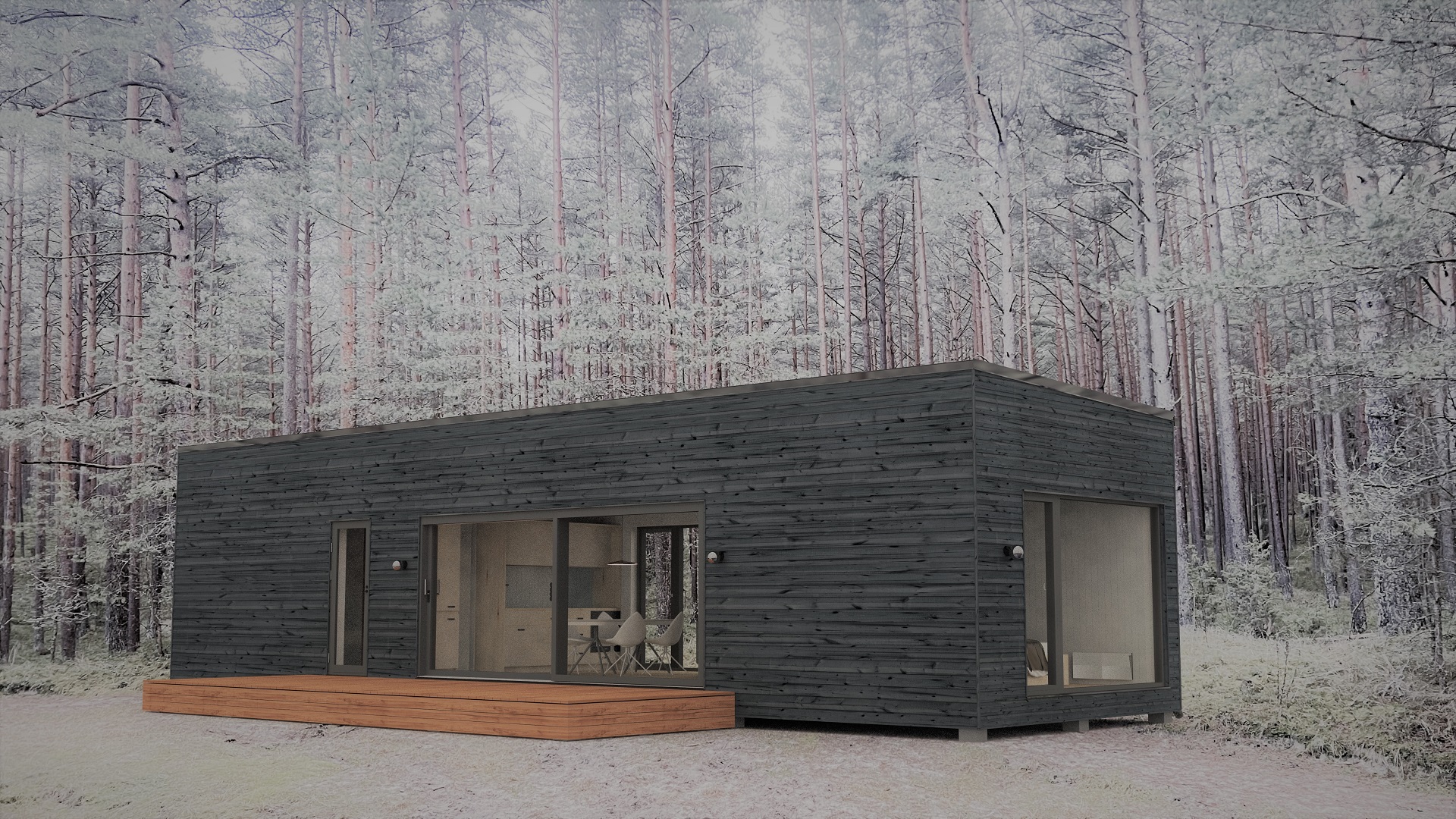 60m2_black_Modern style 1_Modular house_Baltic House Systems