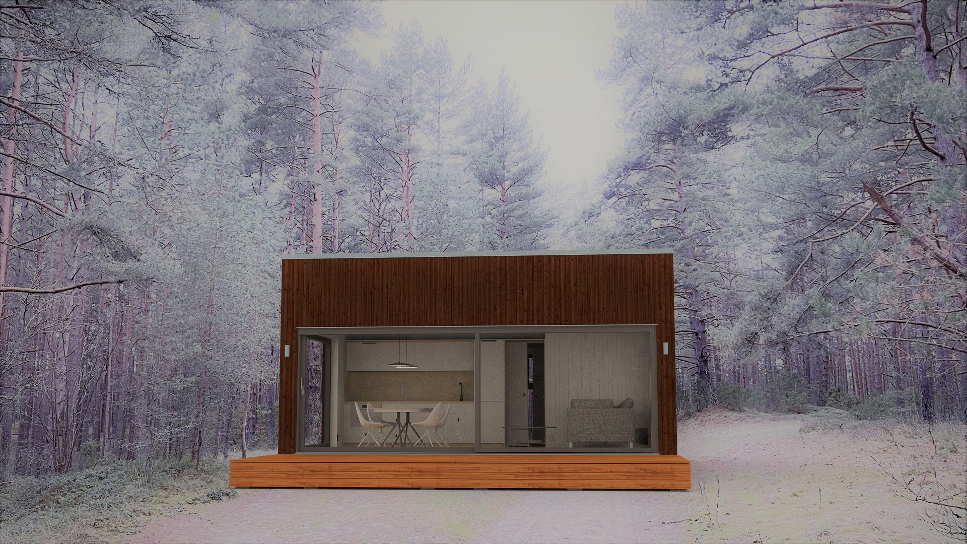 60m2_brown_Modern style 2_Modular house_Baltic House Systems