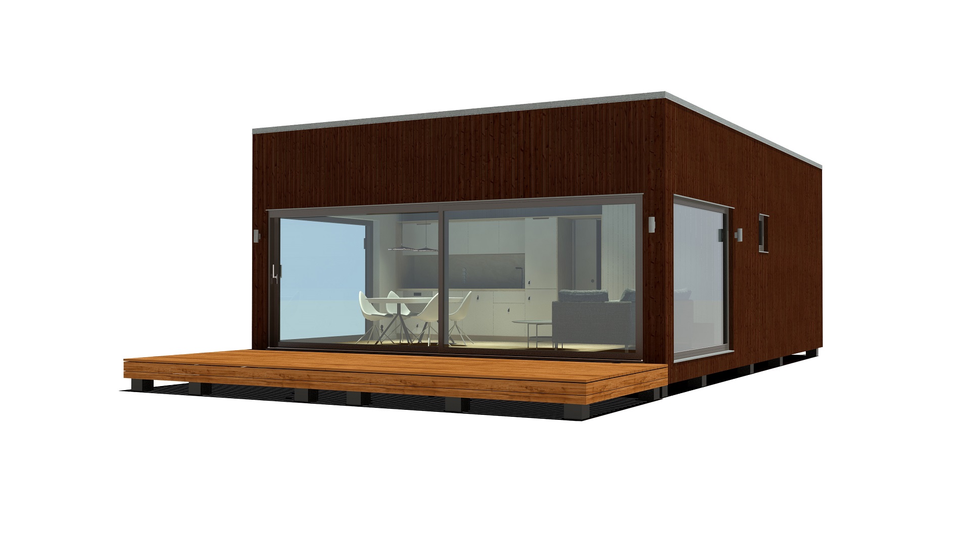 60m2_brown_Modern style 2_Modular house_Baltic House Systems_2