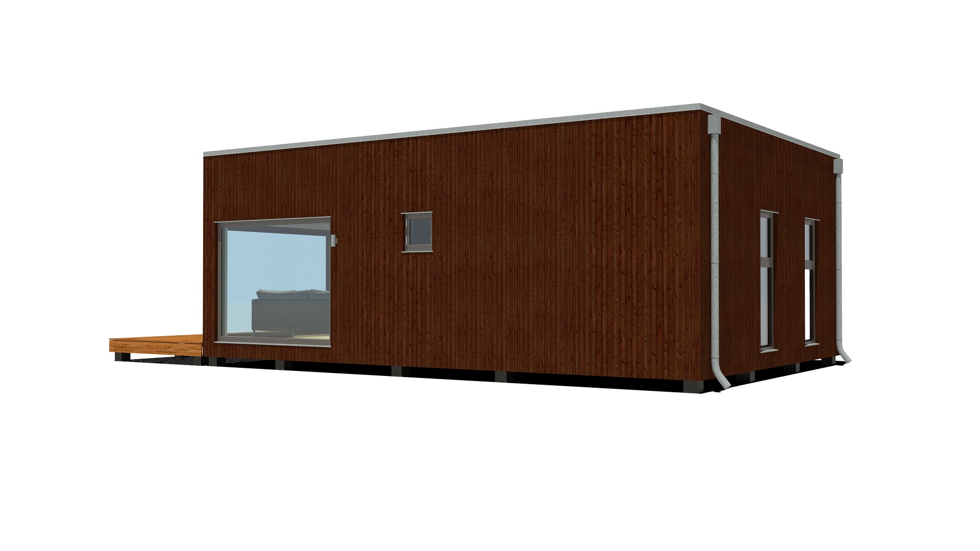60m2_brown_Modern style 2_Modular house_Baltic House Systems_3