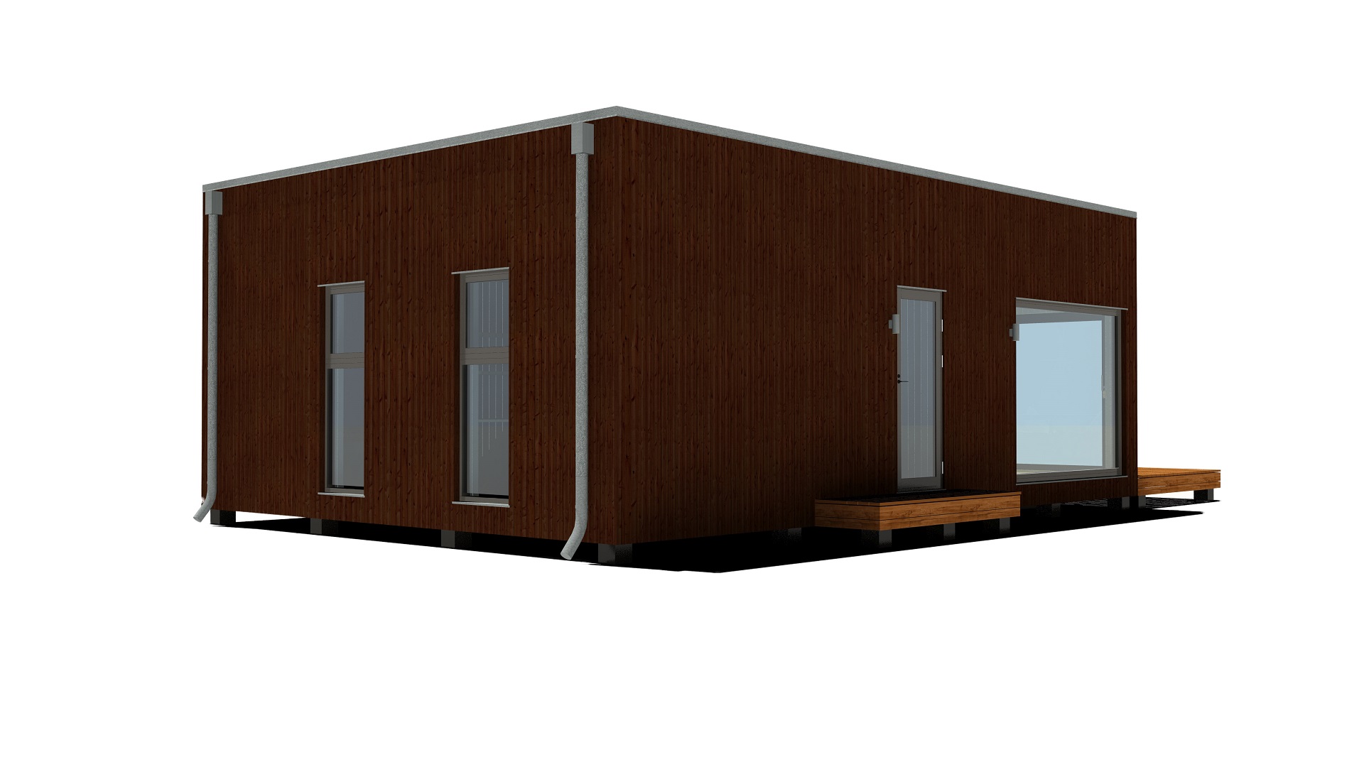 60m2_brown_Modern style 2_Modular house_Baltic House Systems_4