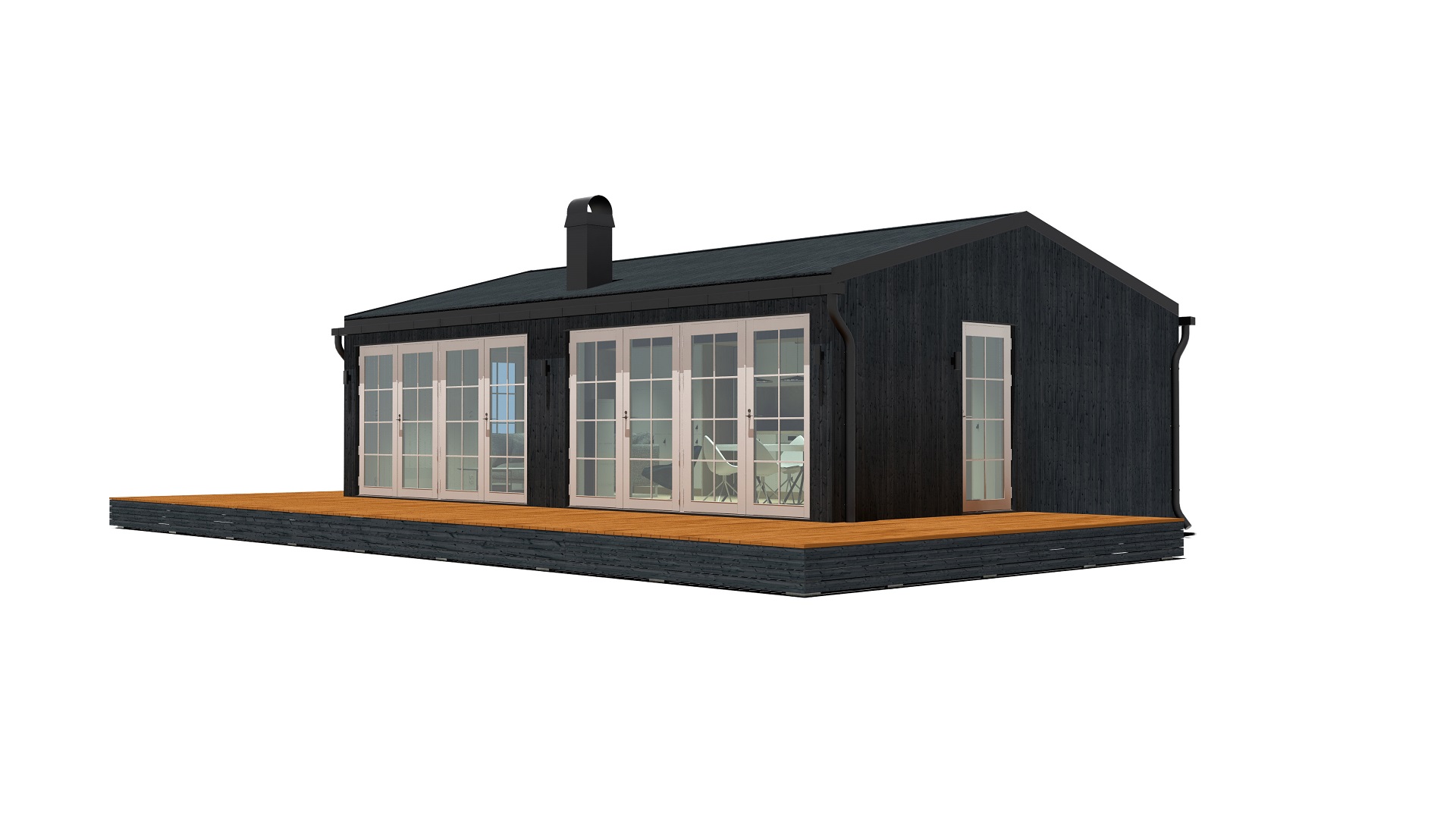60m2_black_Classic style 3_Modular house_Baltic House Systems_1