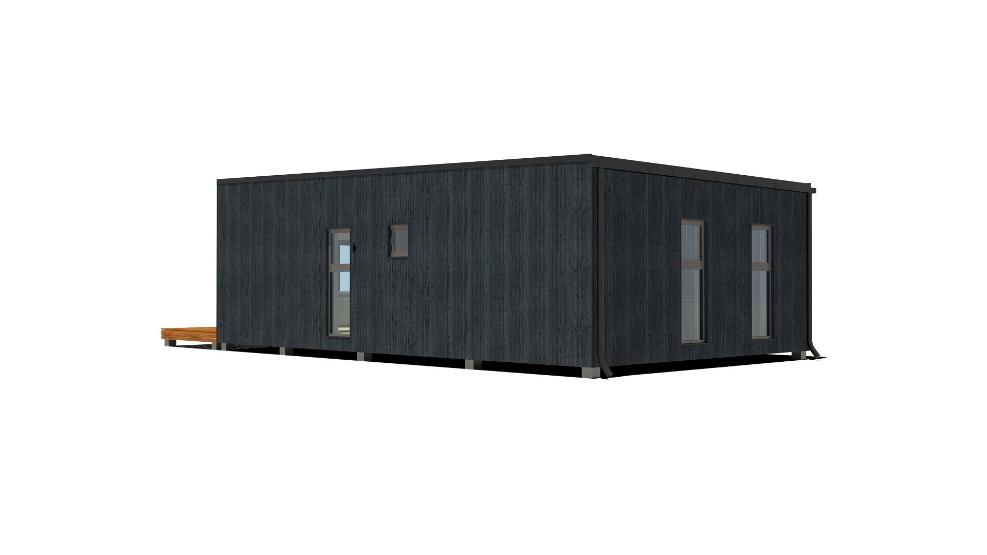 70m2_black_Modern style 2_Modular house_Baltic House Systems_3