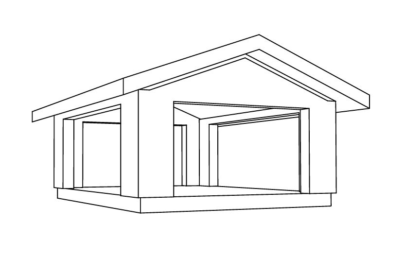 Chalet module_MIDI solo_drawing_Modular houses_Baltic House Systems