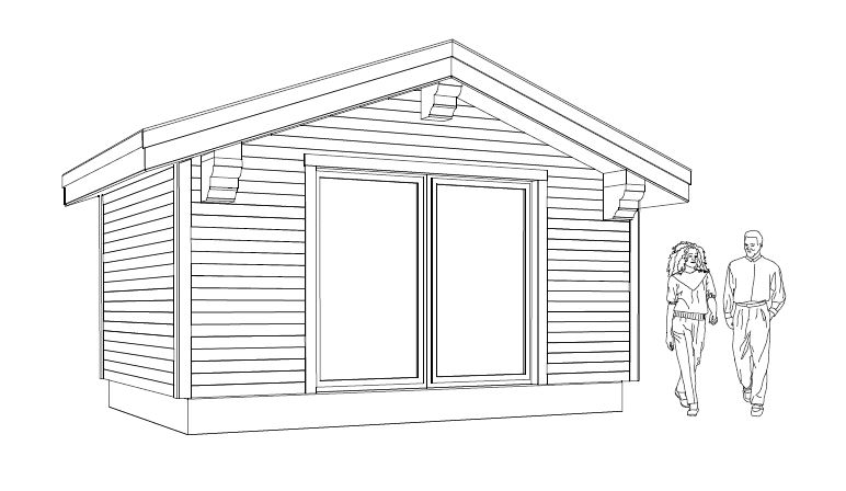 Chalet module_MINI solo_turned 90 degree_facade_Modular houses_Baltic House Systems