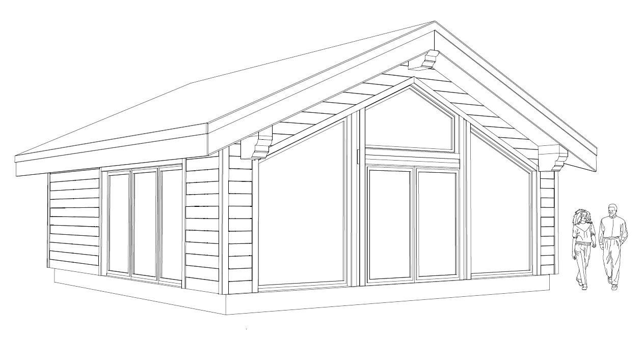 Chalet module_facade_MAXI solo_Modular houses_Baltic House Systems