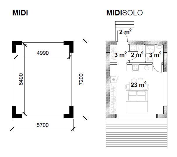 Chalet module_plan_MIDI solo_Modular houses_Baltic House Systems